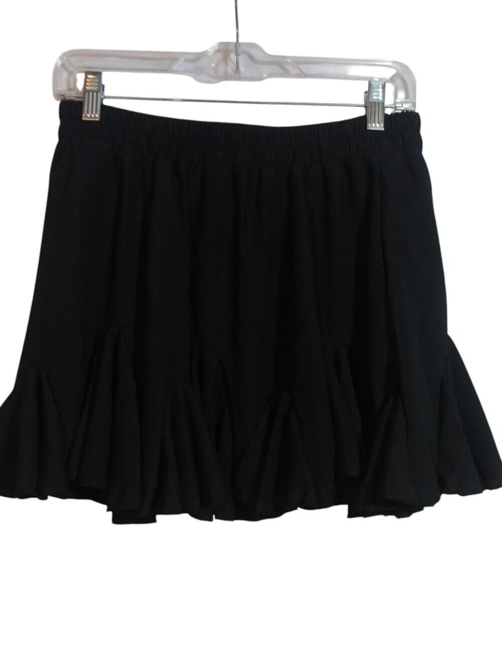Avidlove Black Skater Mini Skirt Neutral Pleated Size L